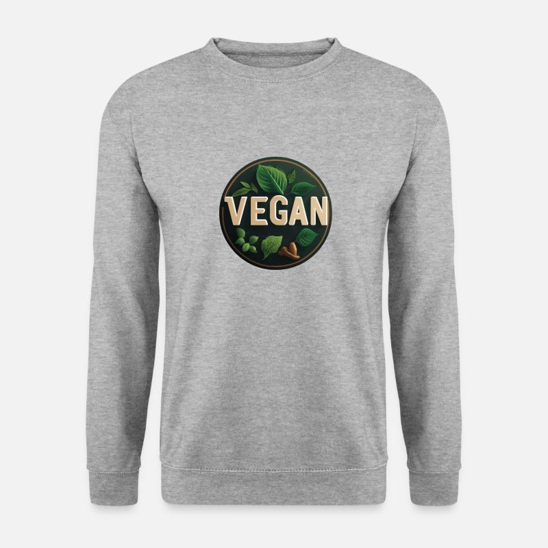 Vegan Logo - Unisex Pullover - Weißgrau meliert