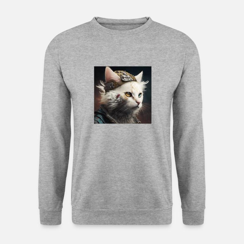 Odins Katze - Unisex Pullover - Weißgrau meliert