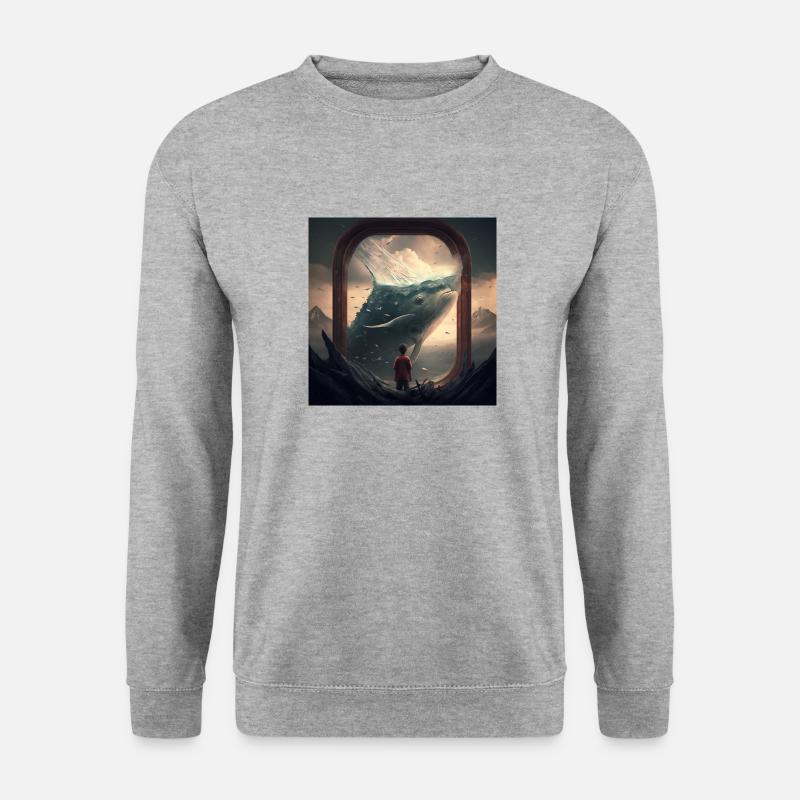 Whale - Unisex Pullover - Weißgrau meliert
