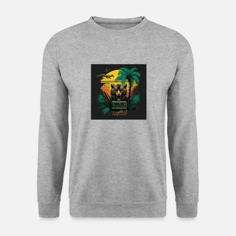80s retro - Unisex Pullover - Weißgrau meliert