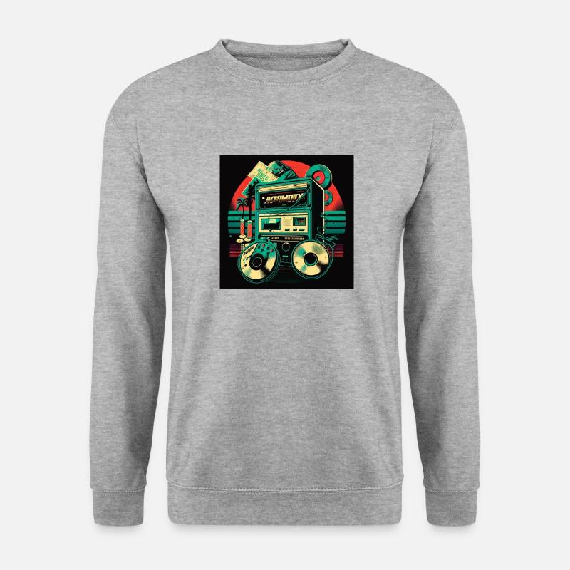 Retro 3 - Unisex Pullover - Weißgrau meliert