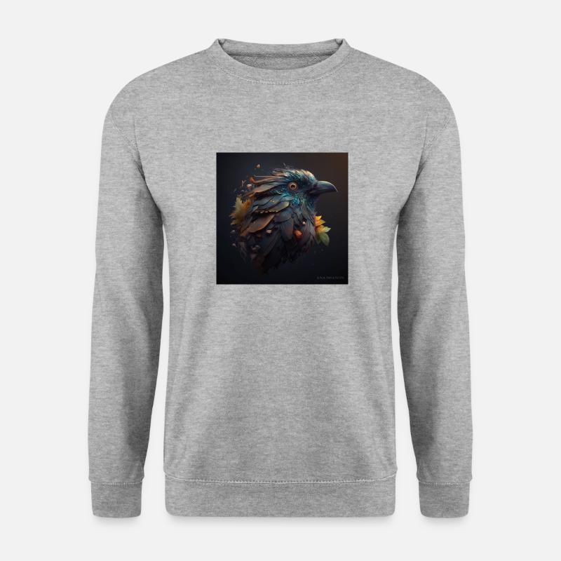 Ein mystischer Vogel - Unisex Pullover - Weißgrau meliert