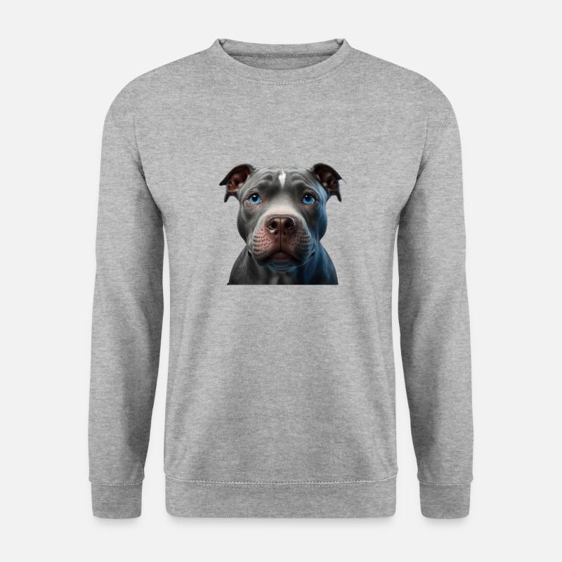 Blue Line Pibull - Unisex Pullover - Weißgrau meliert