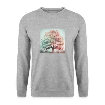 Seasons in a tree - Unisex Sweatshirt - salt & pepper - Front - Alina (178cm) & Michal (187cm)
