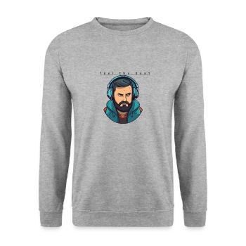 DJ Feel the Beat - Unisex Pullover - Weißgrau meliert - Vorne - Alina (178cm) & Michal (187cm)