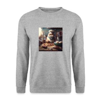 Mr. Catcock - Unisex Pullover - Weißgrau meliert - Vorne - Alina (178cm) & Michal (187cm)
