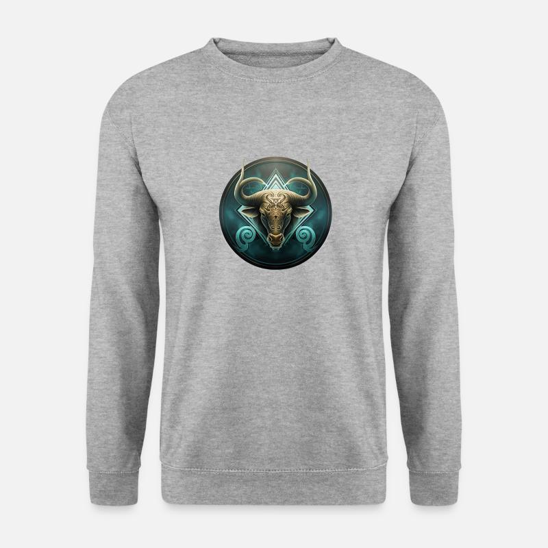 Trophäe Stier - Unisex Pullover - Weißgrau meliert