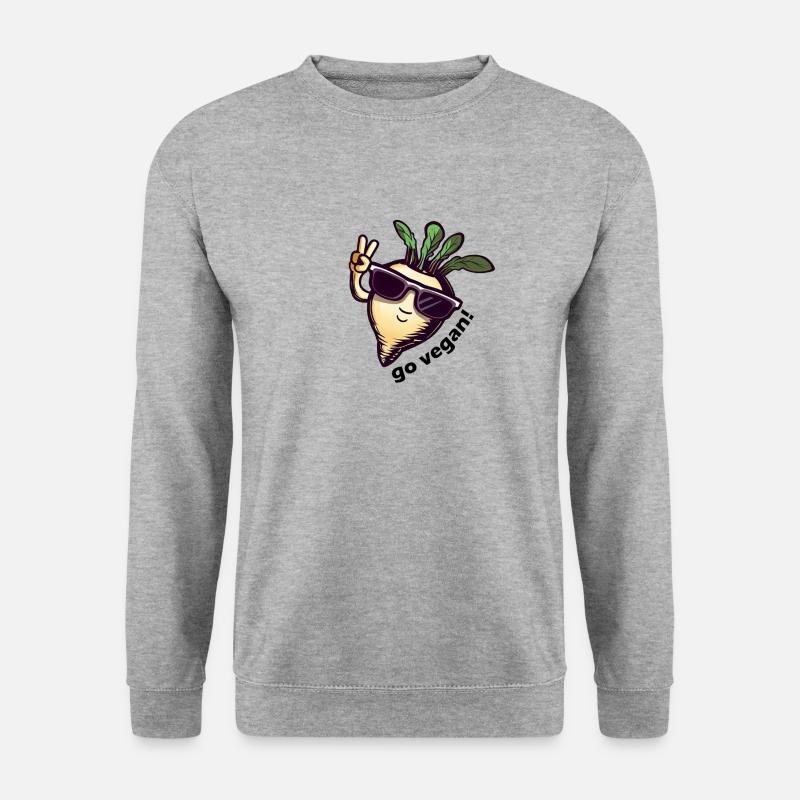Cute vegan turnip. Peace! - Unisex Sweatshirt - salt & pepper