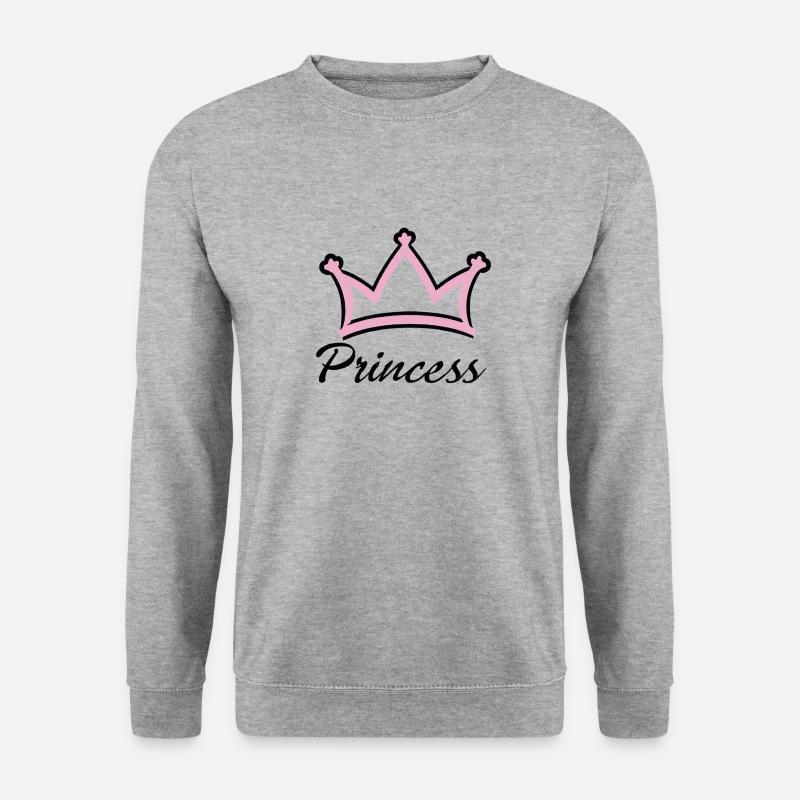 Prinzessin Krone - Unisex Pullover - Weißgrau meliert