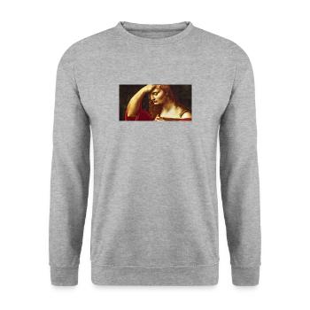 woman on trouble - Unisex Sweatshirt - salt & pepper - Front - Alina (178cm) & Michal (187cm)