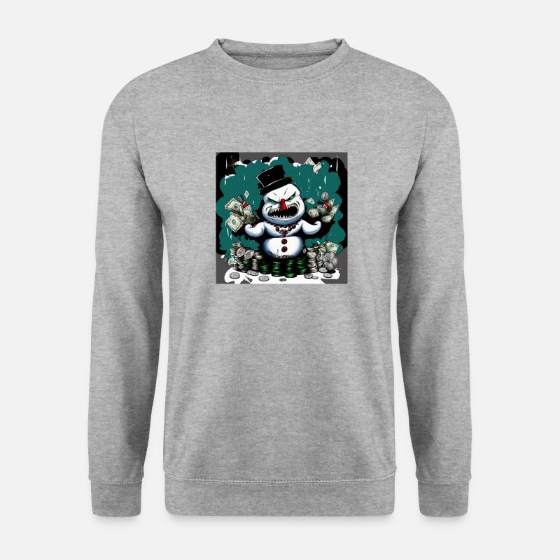 DollarSnowMan - Unisex Pullover - Weißgrau meliert