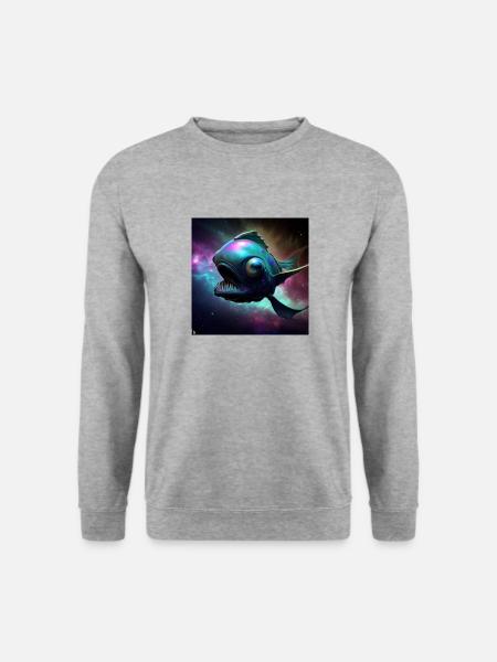 Spacefishartwork by Bruederchen - Unisex Pullover - Weißgrau meliert