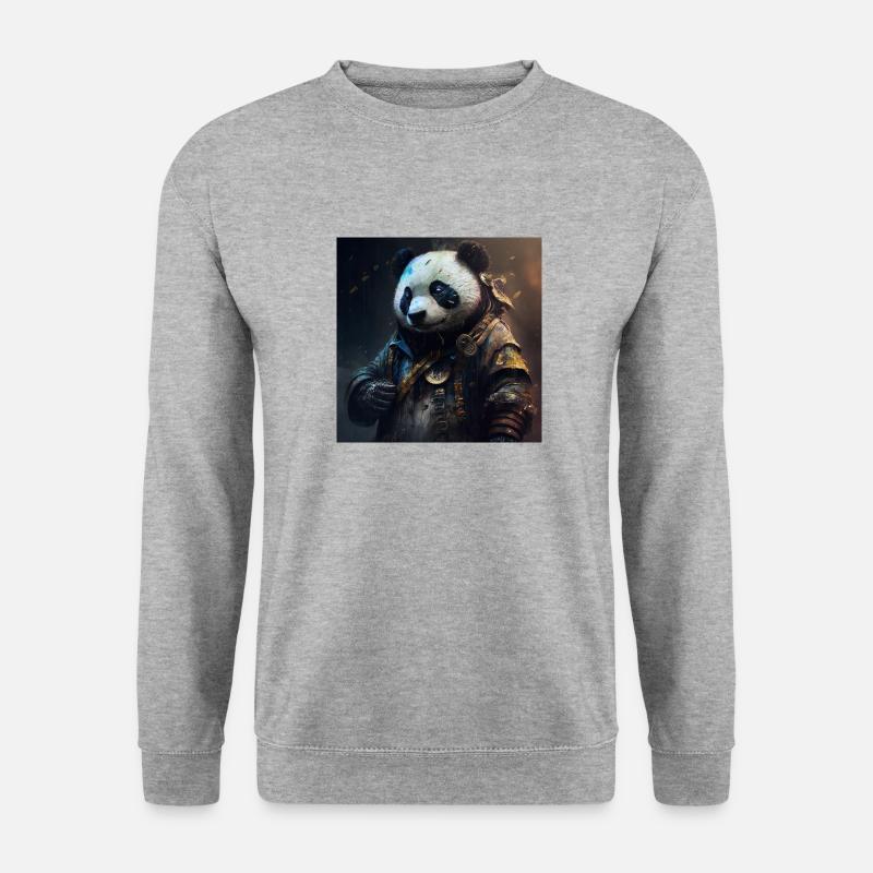Magic Panda - Unisex Pullover - Weißgrau meliert