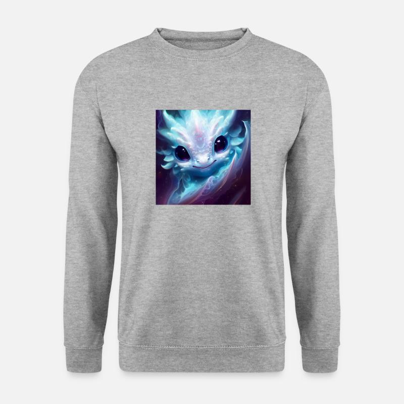 knuddeliger Baby Drache - Unisex Pullover - Weißgrau meliert