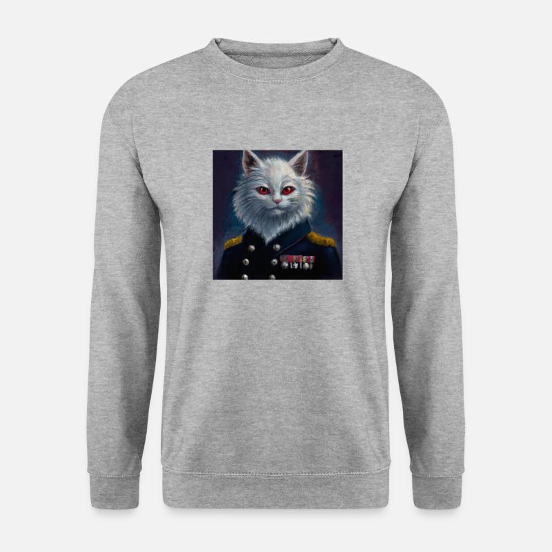 Alexa die Admirals Katze - Unisex Pullover - Weißgrau meliert
