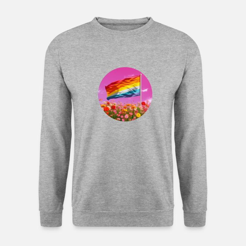 Pride Flagge / Fahne - Unisex Pullover - Weißgrau meliert