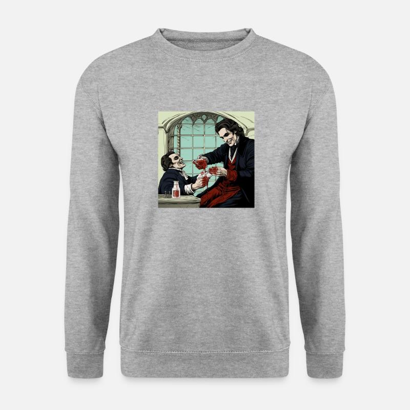 Comic style Vampire 2 - Unisex Pullover - Weißgrau meliert