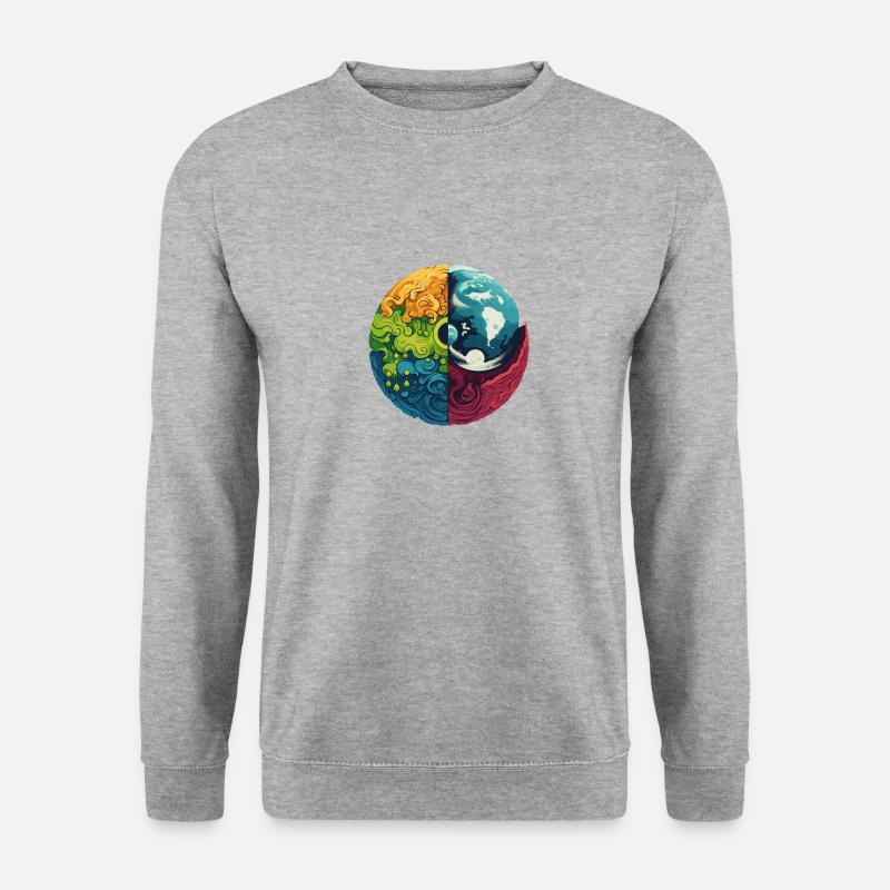 Erde Elemente - Unisex Pullover - Weißgrau meliert