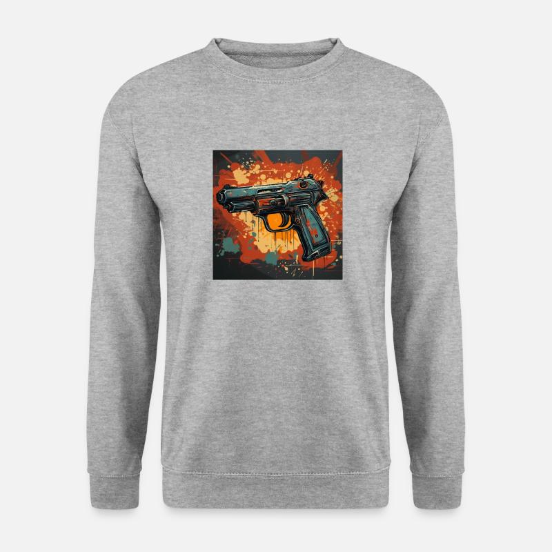 Kreide-Pistole - Unisex Pullover - Weißgrau meliert