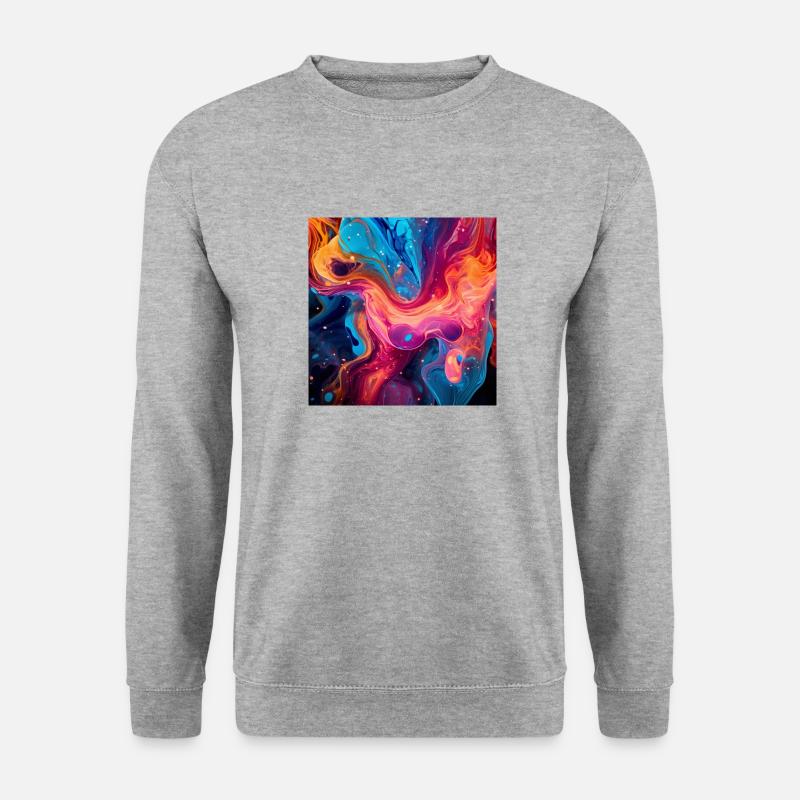 Fließende Kunst - Unisex Pullover - Weißgrau meliert