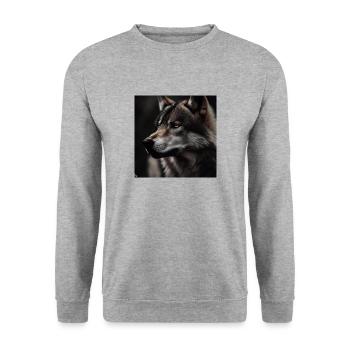Wolf - Unisex Pullover - Weißgrau meliert - Vorne - Alina (178cm) & Michal (187cm)