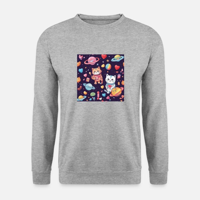 Katze Katze Katze - Unisex Pullover - Weißgrau meliert