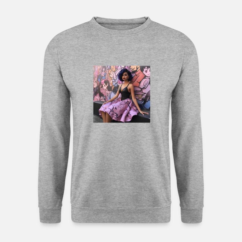 Betty Boop - Unisex Pullover - Weißgrau meliert