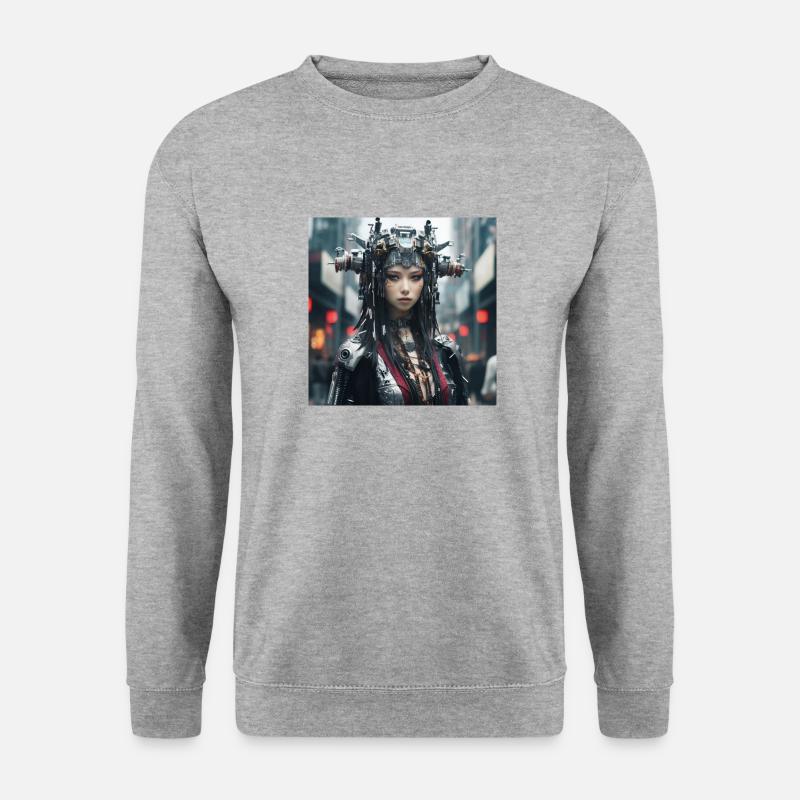 Cyber Punk - Unisex Pullover - Weißgrau meliert
