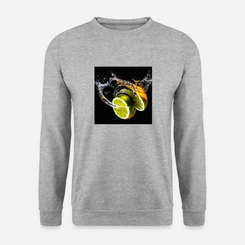 Zitrusfrüchte Splash - Unisex Pullover - Weißgrau meliert