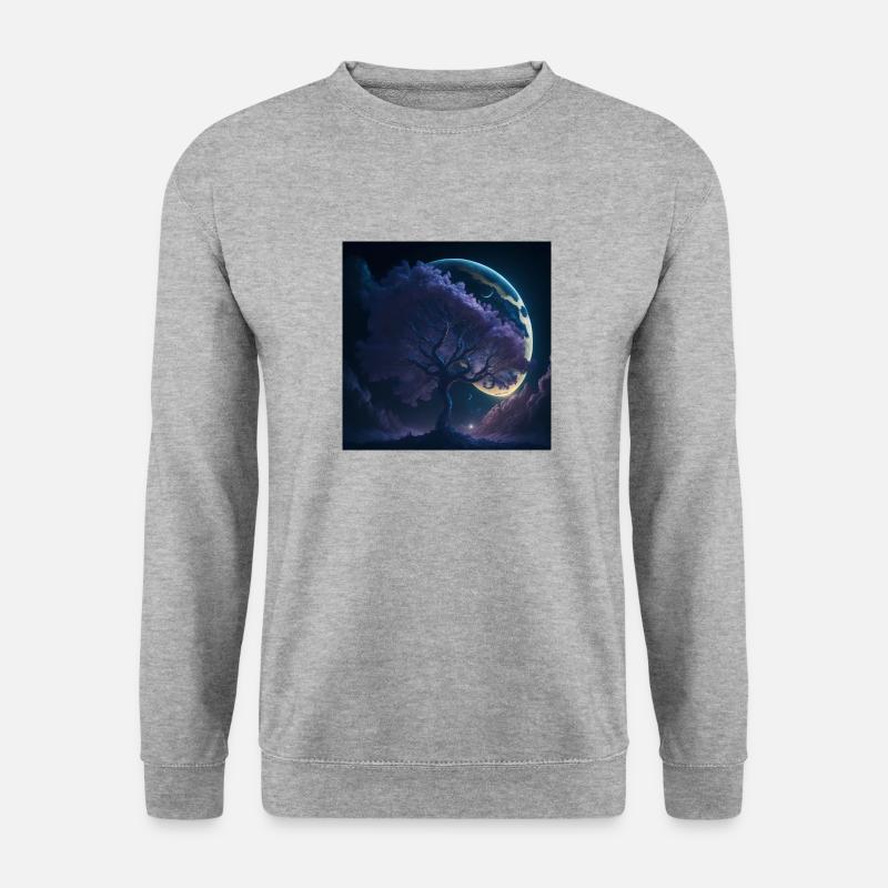 Baum des Lebens - Unisex Pullover - Weißgrau meliert