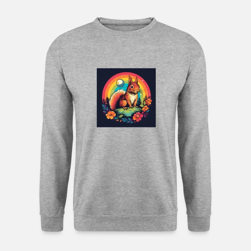 Rainbow SQUIRREL 2 - Unisex Pullover - Weißgrau meliert