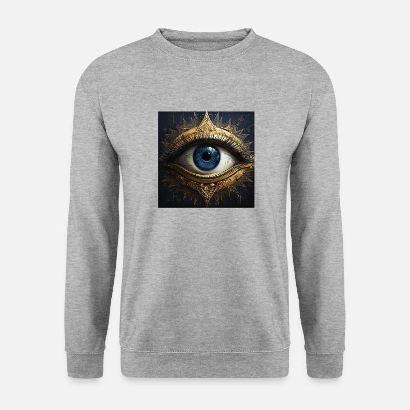 Eye mandala - Unisex Pullover - Weißgrau meliert