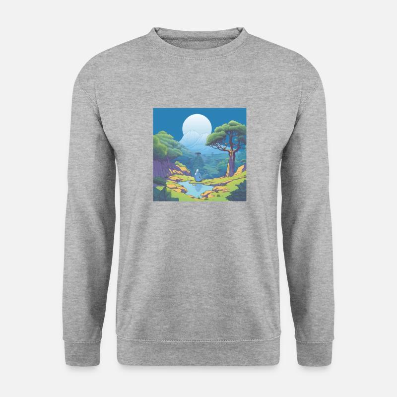Mondbeobachtung - Unisex Pullover - Weißgrau meliert