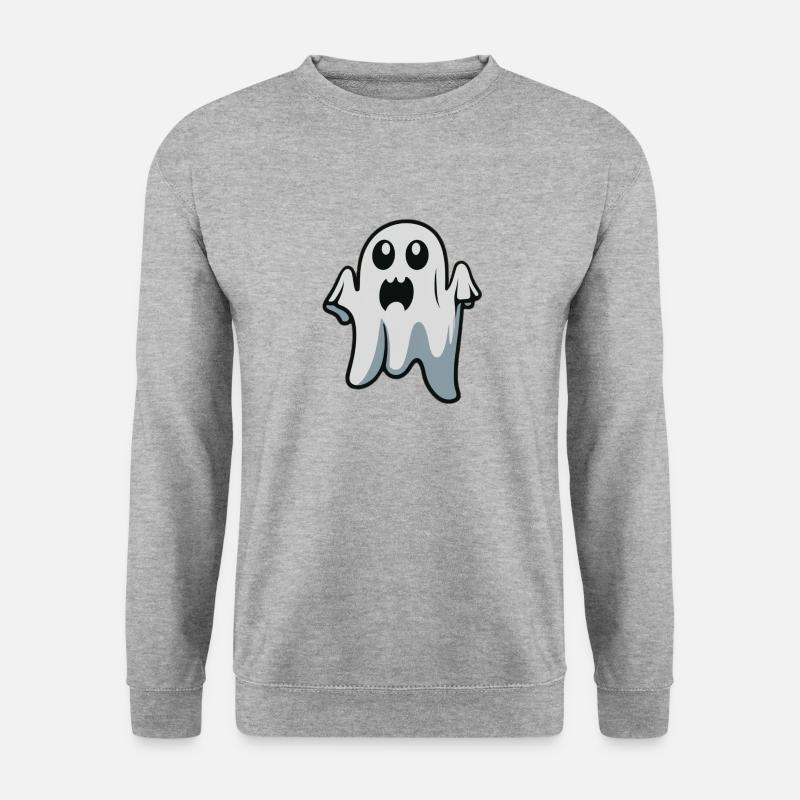 Geister Halloween - Unisex Pullover - Weißgrau meliert