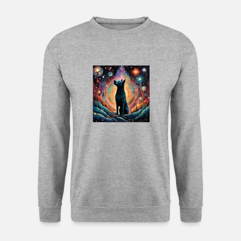 Hund auf LSD-Trip - Unisex Pullover - Weißgrau meliert