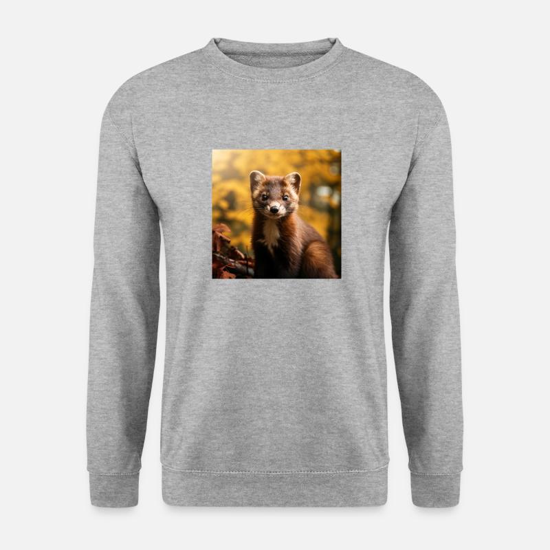 Die Welt der Waldwiesel - Unisex Pullover - Weißgrau meliert