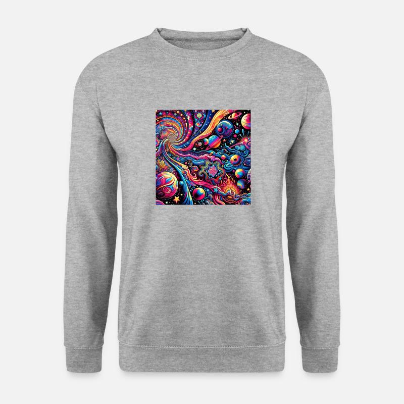 psychedelic artwork inspired - Unisex Pullover - Weißgrau meliert