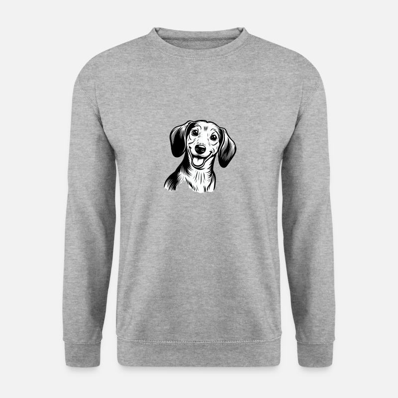 Freundlicher Dackel - Unisex Pullover - Weißgrau meliert