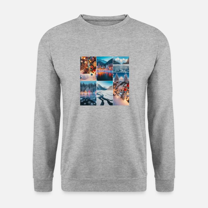 Weihnachten am See - Unisex Pullover - Weißgrau meliert