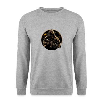 Special Forces Soldier Soldat Logo - Unisex Sweatshirt - salt & pepper - Front - Alina (178cm) & Michal (187cm)