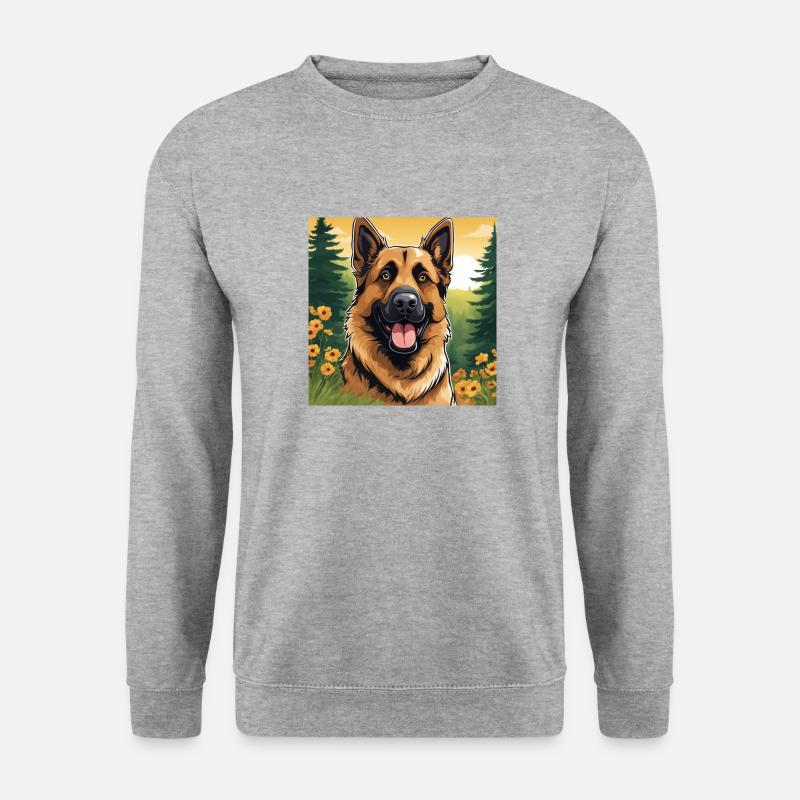 Schäferhund 2 - Unisex Pullover - Weißgrau meliert