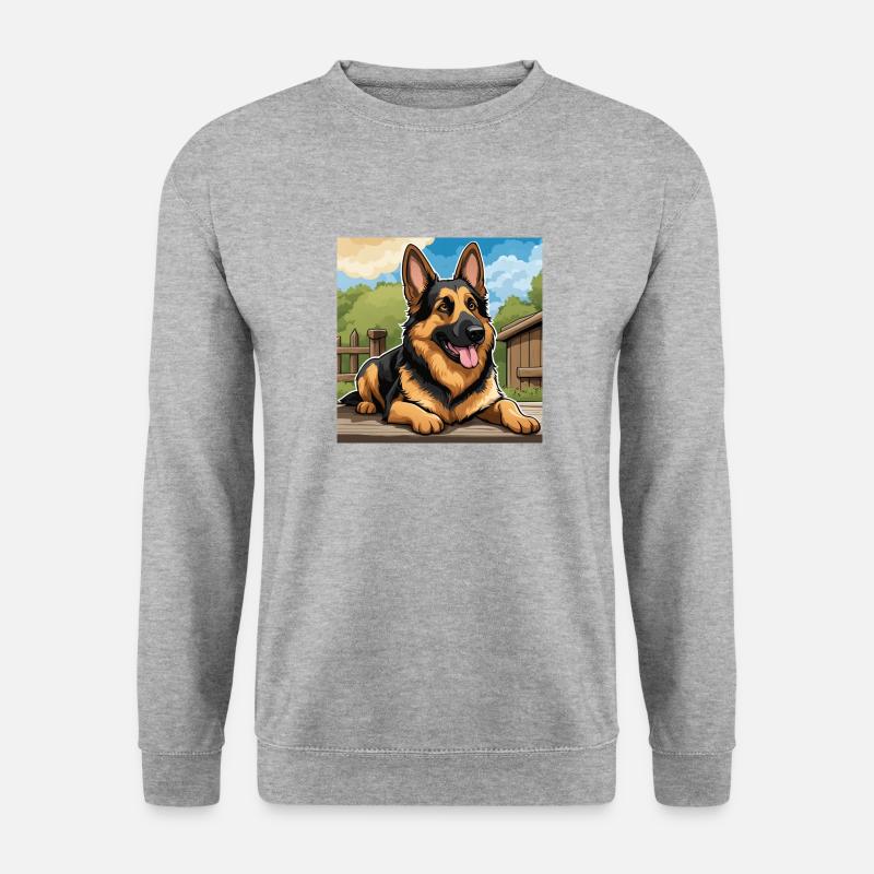 Schäferhund - Unisex Pullover - Weißgrau meliert