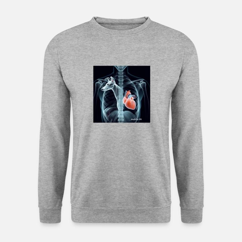 X Ray from my Heart - Unisex Pullover - Weißgrau meliert