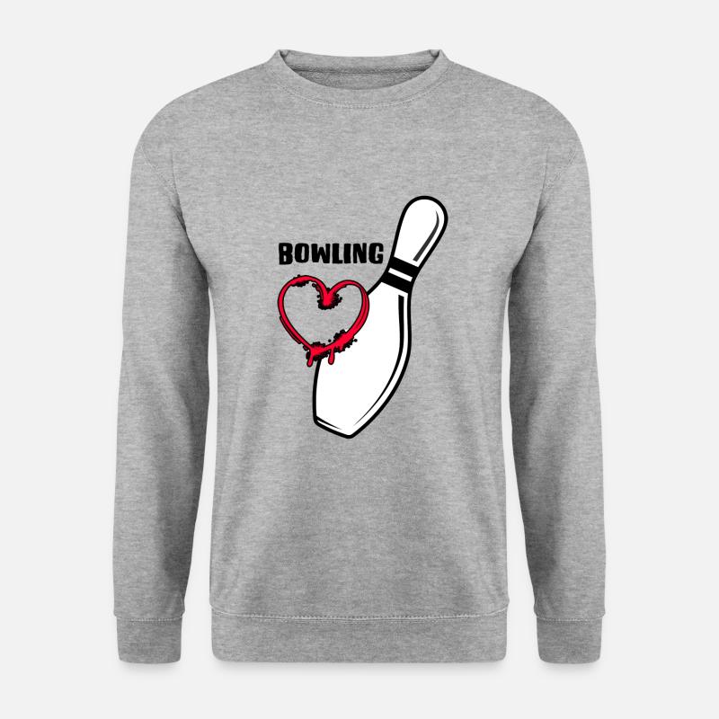 bowling strike bowlingbahn bowling-love - Unisex Pullover - Weißgrau meliert