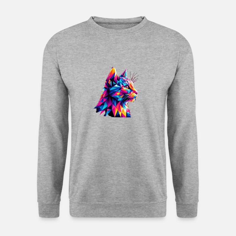 Katze - Unisex Pullover - Weißgrau meliert