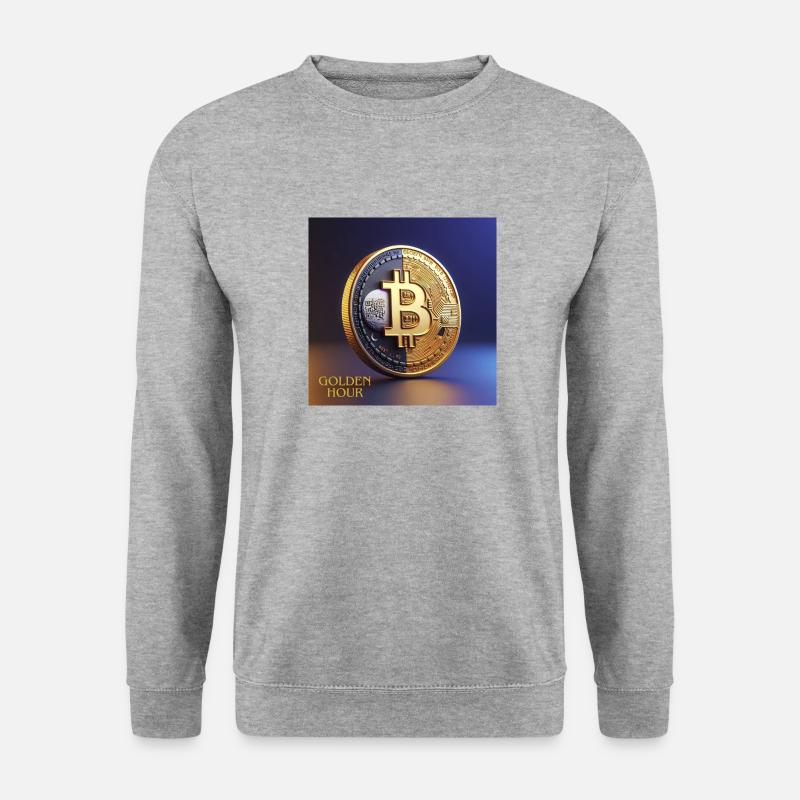 Bitcoin Golden Hour - Unisex Pullover - Weißgrau meliert