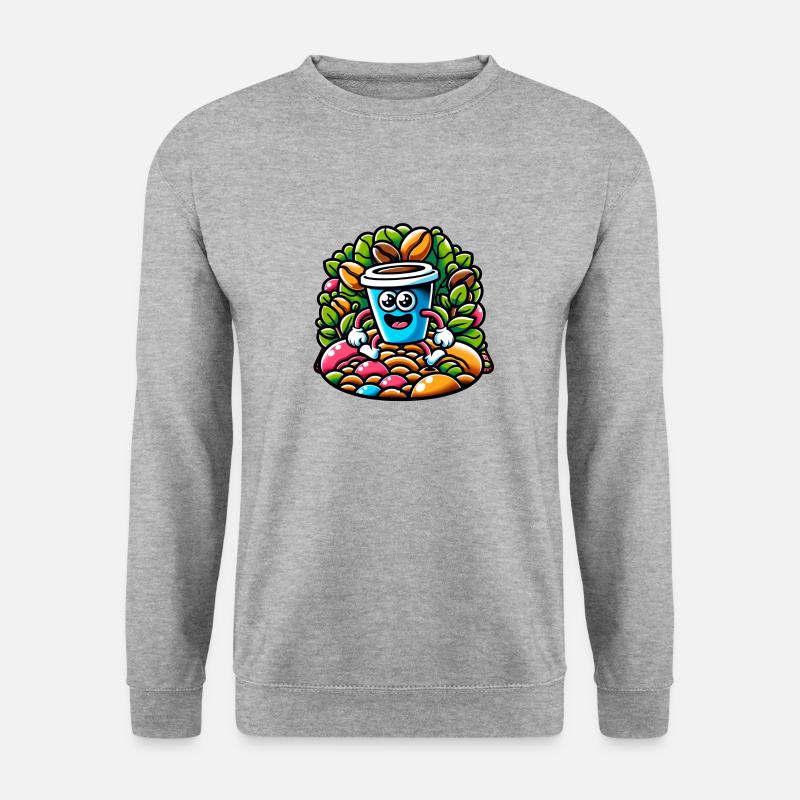 Kaffee Abenteuer! - Unisex Pullover - Weißgrau meliert
