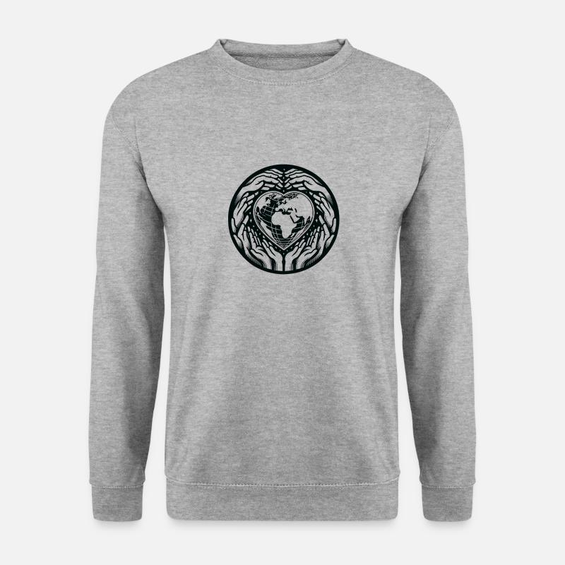 Eine Welt - Unisex Pullover - Weißgrau meliert