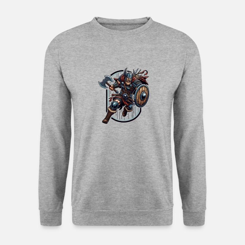 Der Axtwikinger - Unisex Pullover - Weißgrau meliert