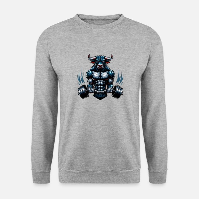 Strong Bull - Unisex Pullover - Weißgrau meliert